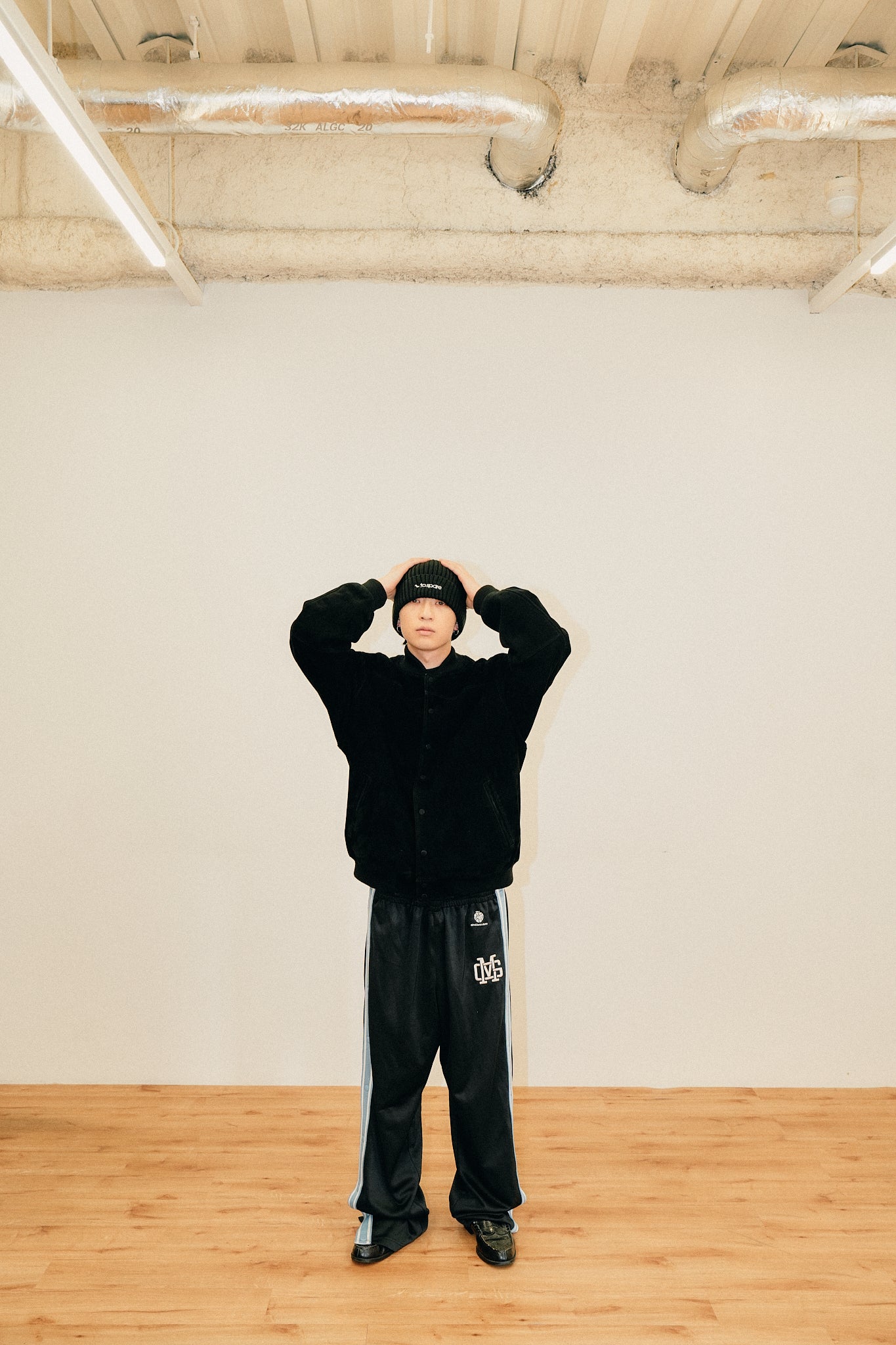 PLANE LOGO RIB BEANIE（BLACK）