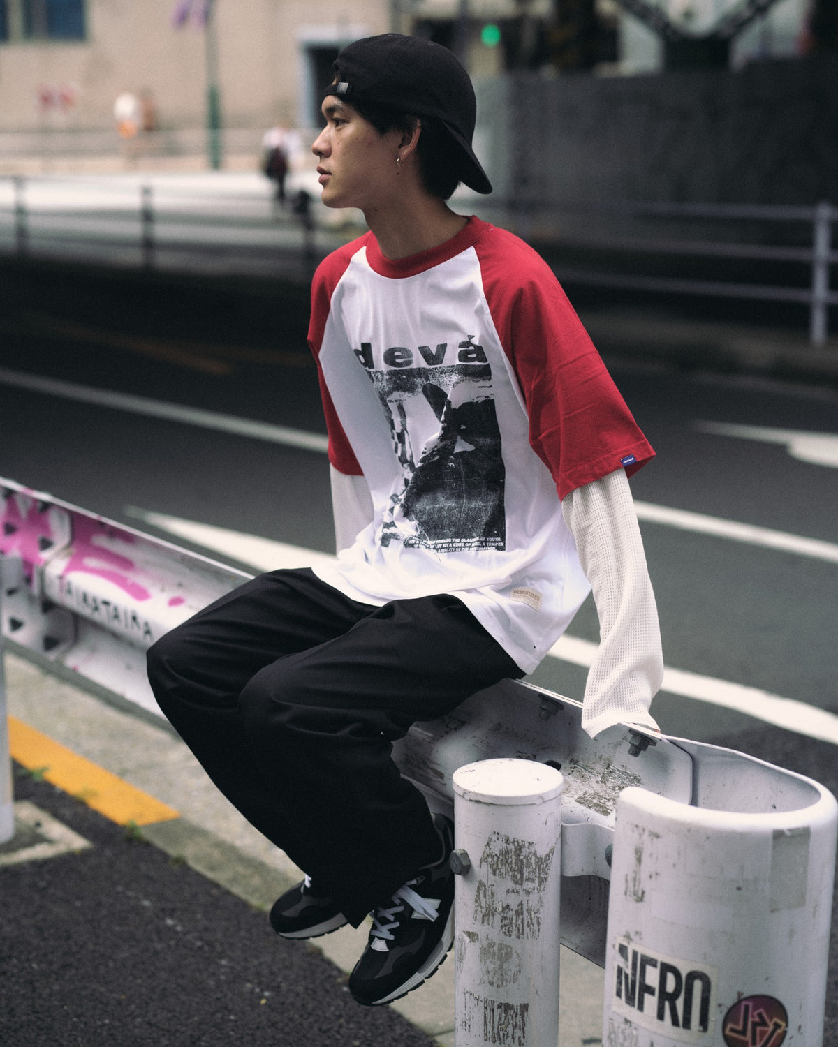 L/S Layered T-shirt-LOST 着用イメージ 2