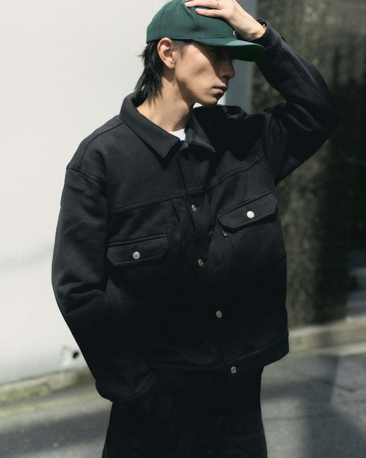 RUSSELL×BerBerJin Trucker Jacket 着用ルック